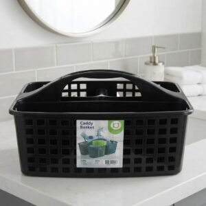 Alternative view of portable 3-compartment plastic organizer caddy